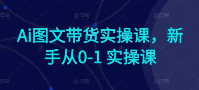 Ai图文带货实操课,新手从0-1 实操课