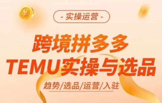 跨境拼多多TEMU实操与选品,多多temu跨境选品运营实操