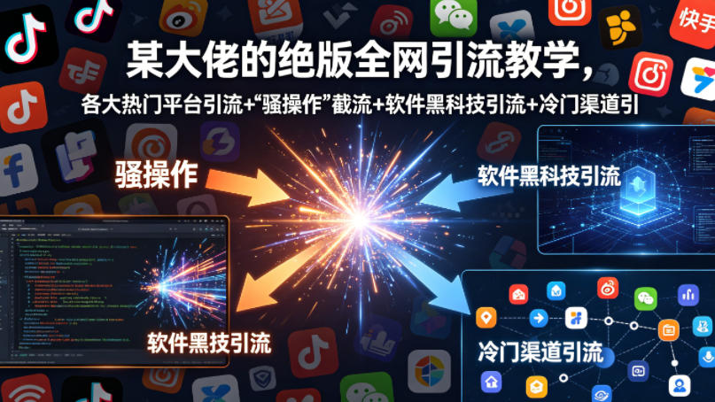 某大佬的绝版全网引流教学，各大热门平台引流+”骚操作”截流+软件黑科技引流+冷门渠道引流等