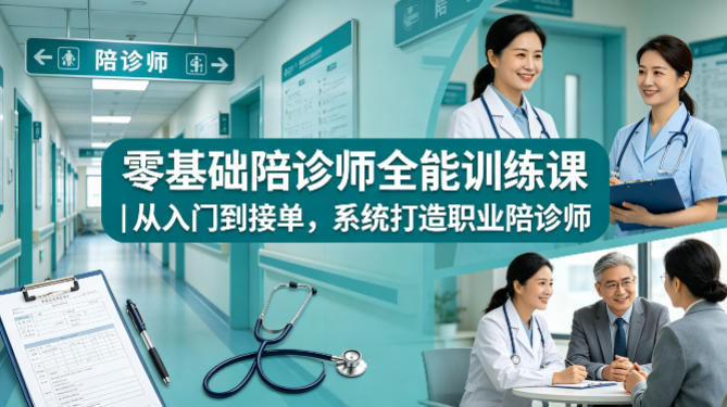 零基础陪诊师全能训练课|从入门到接单,系统打造职业陪诊师