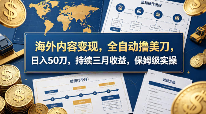 海外内容变现,全自动撸美刀,日入50刀,持续三月收益,保姆级实操【揭秘】