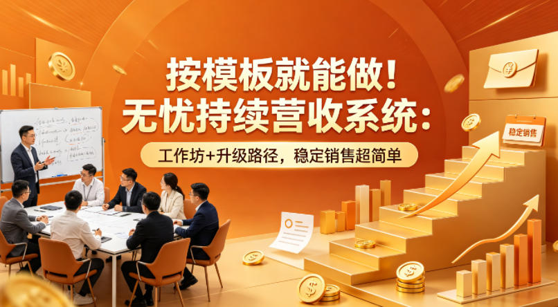 按模板就能做!无忧持续营收系统:工作坊+升级路径,稳定销售超简单【原创双语字幕】