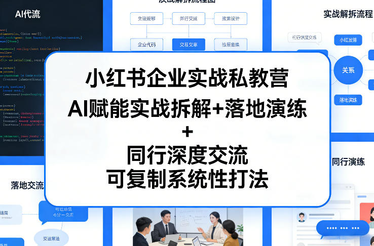 小红书企业实战私教营,AI赋能实战拆解+落地演练+同行深度交流,可复制系统性打法