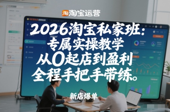 2026淘宝私家班:专属实操教学,从0起店到盈利,全程手把手带练(更新)