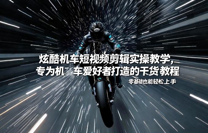 炫酷机车短视频剪辑实操教学，专为机车爱好者打造的干货教程，零基础也能轻松上手