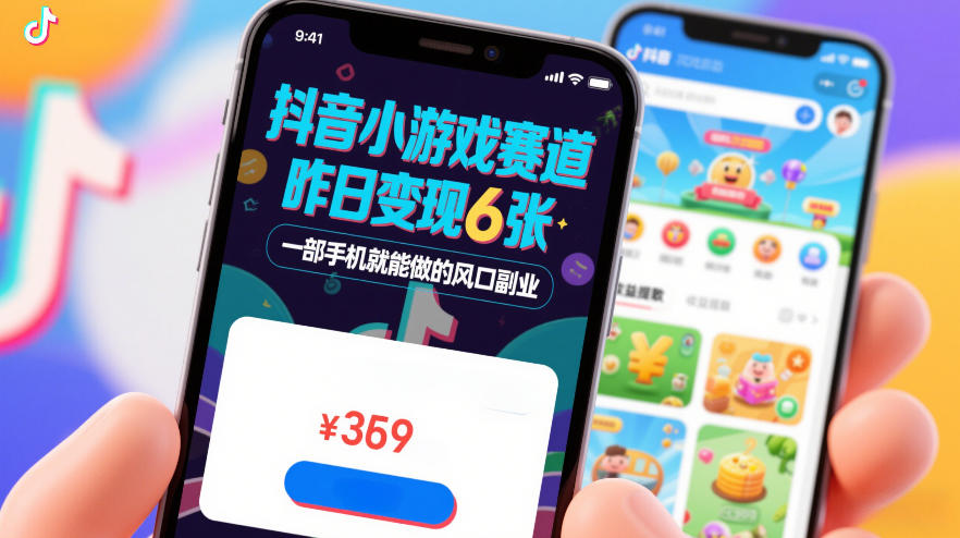 抖音小游戏赛道，昨日变现600+，零基础一部手机就能做的风口副业【揭秘】