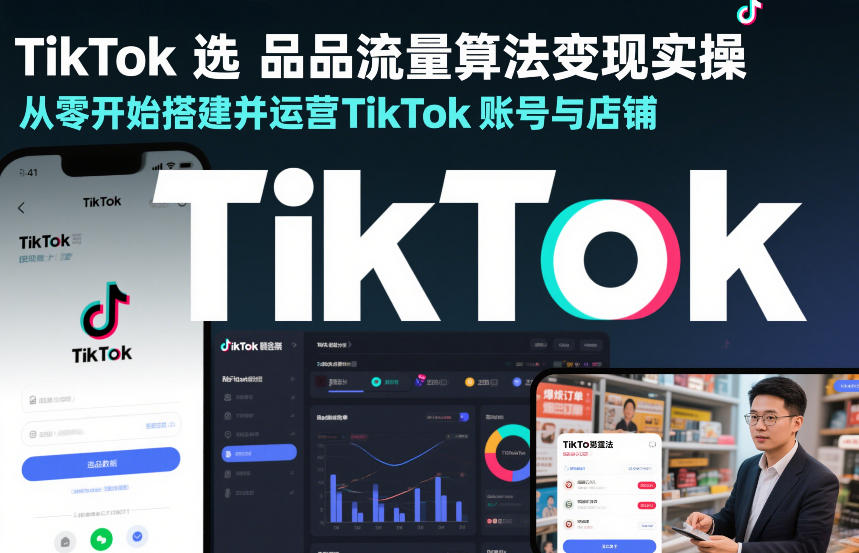 TikTok选品流量算法变现实操,从零开始搭建并运营TikTok账号与店铺