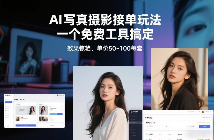 AI写真摄影接单玩法，一个免费工具搞定，效果惊艳，单价50-100每套