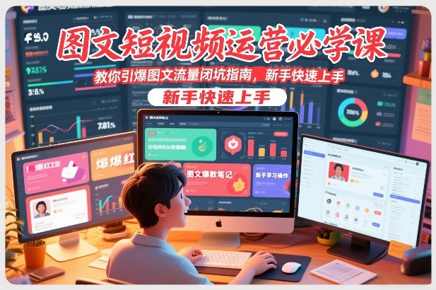 图文短视频运营必学课，教你引爆图文流量闭坑指南，新手快速上手