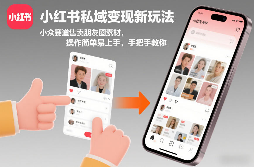 小红书私域变现新玩法,小众赛道售卖朋友圈素材,操作简单易上手,手把手教你