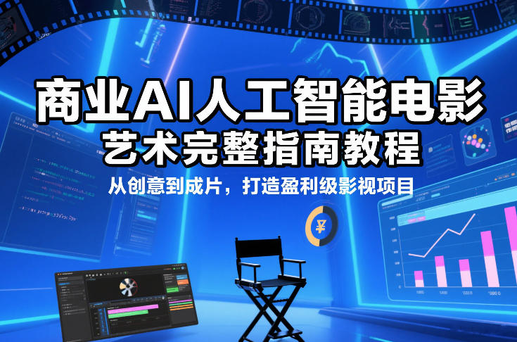 商业AI人工智能电影制作的艺术完整指南教程，从创意到成片，打造盈利级影视项目