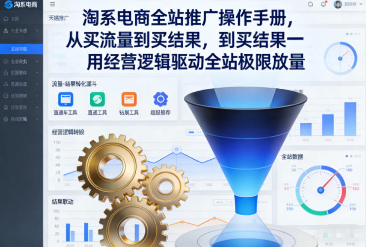 淘系电商全站推广操作手册，从买流量到买结果一用经营逻辑驱动全站极限放量