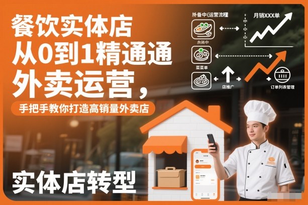 餐饮实体店从0到1精通外卖运营,手把手教你打造高销量外卖店