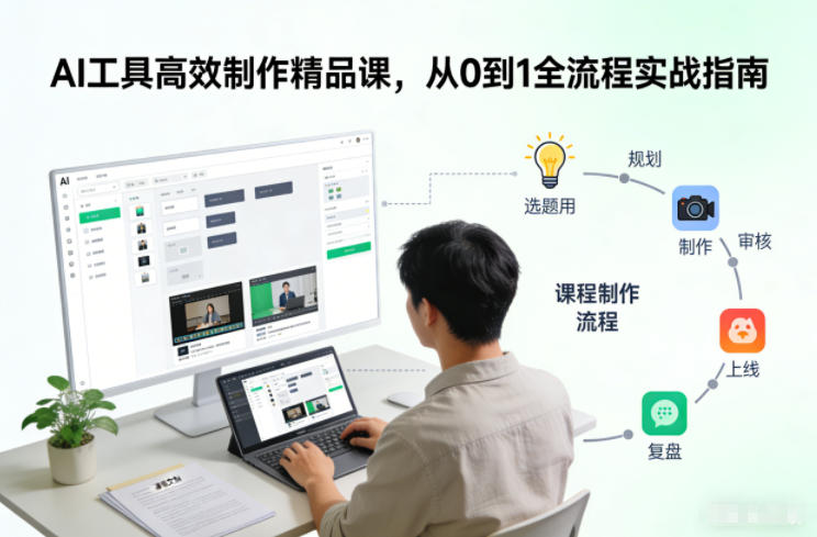 AI工具高效制作精品课,从0到1全流程实战指南