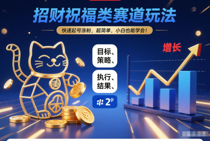 招财祝福类赛道玩法,快速起号涨粉,超简单,小白也能学会!