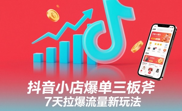 抖音小店爆单三板斧,7天拉爆流量新玩法