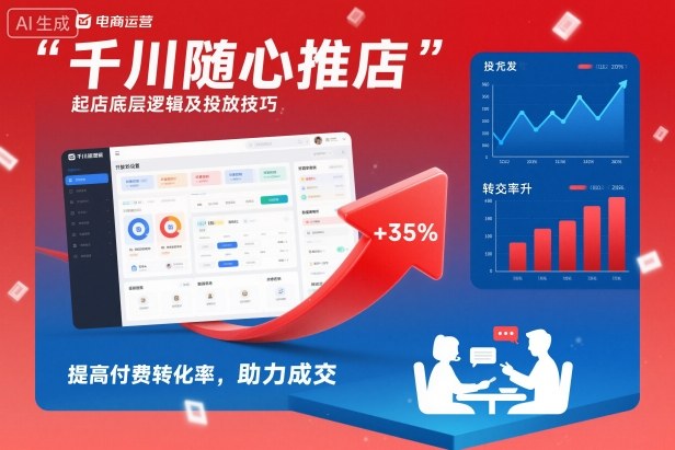 千川随心推起店底层逻辑及投放技巧,提高付费转化率,助力成交
