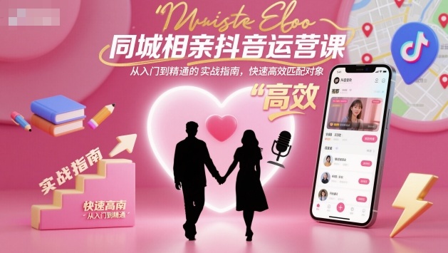 同城相亲抖音运营课，从入门到精通的实战指南，快速高效匹配对象