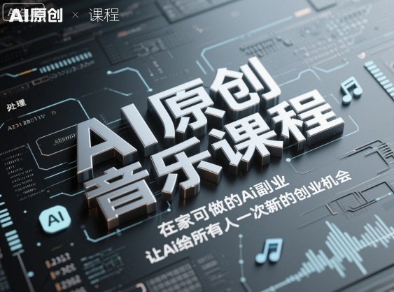 AI原创音乐课程,在家可做的Ai副业,让Ai给所有人一次新的创业机会