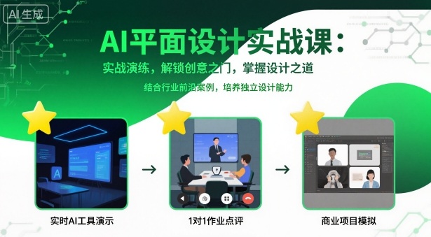 AI平面设计实战课，实战演练，解锁创意之门，掌握设计之道