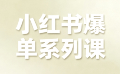 小红书爆单系列课，聚焦小红书电商全链路增长