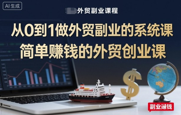 从0到1做外贸副业的系统课，简单賺钱的外贸创业课