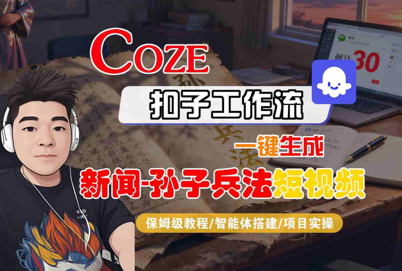 Coze扣子智能体工作流一键生成“新闻-孙子兵法“短视频,全流程保姆级教学
