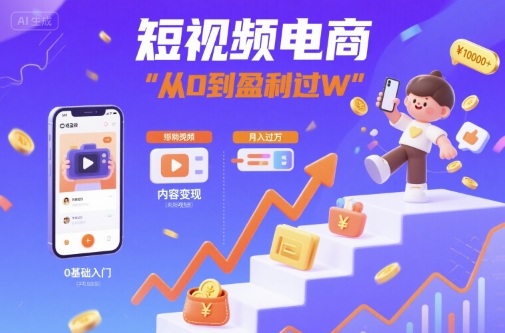 短视频电商:短视频变现从0到盈利过W
