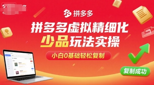 拼多多虚拟精细化少品玩法实操,小白0基础轻松复制