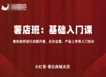 小红薯薯店商城卖货，基础入门课，教你如何进行店铺开通、后台设置、产品上传等入门知识