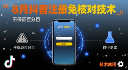 8月抖音注册免核对技术,不保证百分百,自测