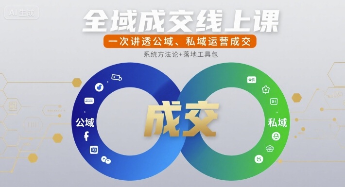 全域成交线上课，一次讲透公域、私域运营成交