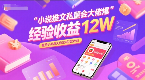 小说推文私董会大佬爆单经验分享收益12W,番茄小说每天稳定4位数收益