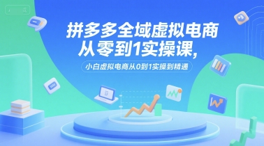 拼多多全域虚拟电商从零到1实操课,小白虚拟电商从0到1实操到精通