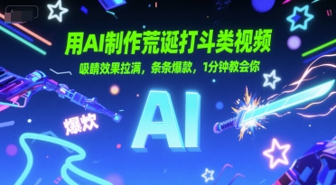 用AI制作荒诞打斗类视频,吸睛效果拉满,条条爆款,1分钟教会你
