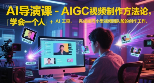 AI导演课-AIGC视频制作方法论,学会一个人+AI工具,完成如同小型视频团队般的创作工作,实现导演梦