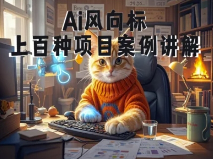 Ai风向标-附100种项目案例玩法-0基础小白到大神ai视频商业应用教学