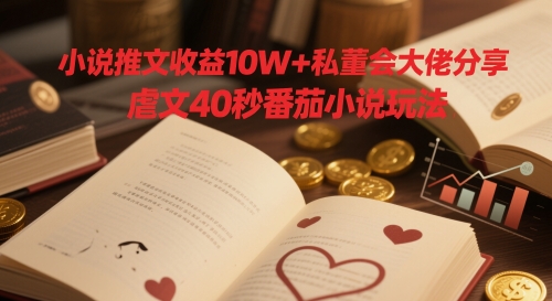 小说推文收益10W+私董会大佬分享,虐文40秒番茄小说玩法