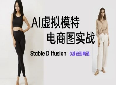 AI虚拟模特电商图实战,AI绘画Stable Diffusion 0基础到精通