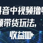 最新抖音中视频撸收益玩法+视频带货，单视频收益1000+