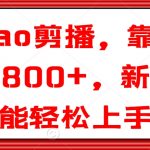 阿giao剪播，靠搬运日入800+，新手也能轻松上手【揭秘】