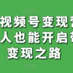 微信视频号变现营，普通人也能开启带货变现之路