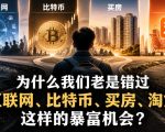 某社群付费文章：为什么我们老是错过互联网、比特币、买房、淘宝这样的暴富机会？