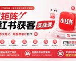 AI矩阵小红书获客实战课，覆盖图文笔记、短视频笔记制作，打通完整获客链路，搭建AI提效工作流，实现矩阵账号稳定引流获客