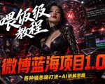 微博蓝海项目，各种Sao思路打法+AI引流思路，喂饭级教程