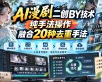 AI漫剧二创搬运技术，纯手法操作，融合20种去重手法