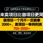 一单利润700-2.5K+，为什么我们要卖项目而不是做项目，我们普通人应该怎样开始？【揭秘】