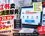小红书卖C盘清理服务，一单29.99，卖了2w+份，技术也是虚拟产品