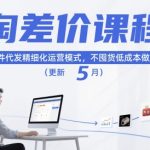 淘差价课程，淘宝一件代发精细化运营模式，不囤货低成本做电商（更新26年8月23日）