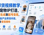 AI带货视频教学，服装宠物IP打造，从出图生成到起号变现，用AI高效产出带货内容，实现账号变现增收